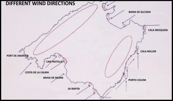 mapa de viento en verano termales mallorca Kitschule