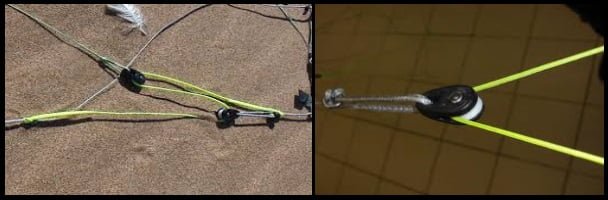 1 Zäume und Rollen Flysurfer Kite Foil trimmer System