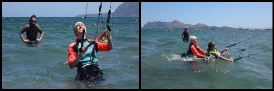 1 kitesurfing courses in Mallorca in April Lilli is learning