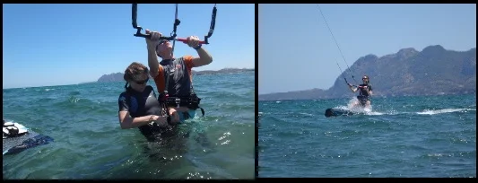 wechselnder Kiter in der Kiteschule auf Mallorca