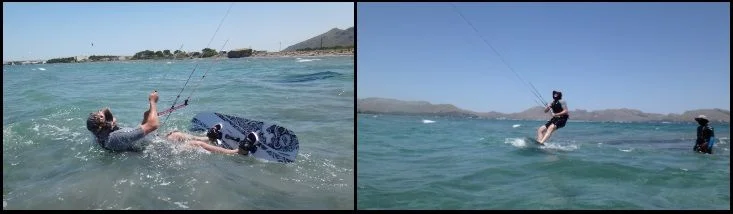 0 waterstart Patrick kitesurfen Mallorca flysurfer kiteschule kitekurs Pollensa