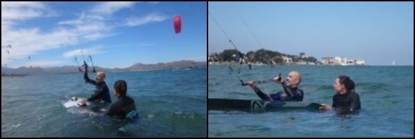 1 Razak bereit für seinen ersten Wasserstart Mallorca Kitesurfen