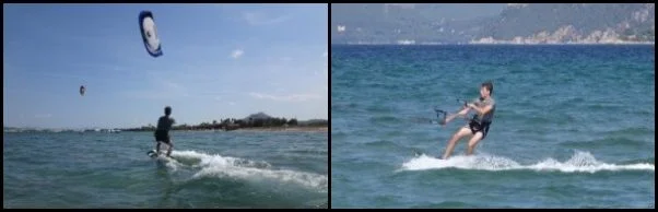 2 wind in Pollensa bay 12 knots northeast Vicente kite course in Mallorca in August