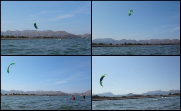 5 um die fünfte Stunde, begann Michi mit dem Wasserstart kitekurs Juni