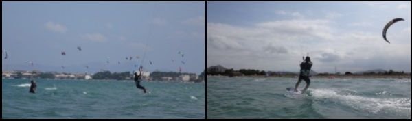 Der jüngste Bruder hatte auch seinen ersten Versuch wind auf Mallorca in Mai