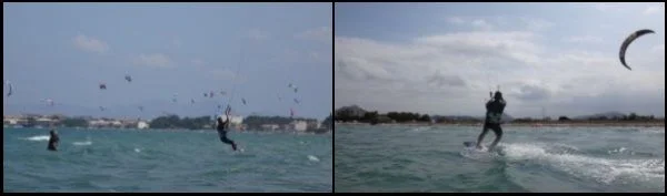 Der jüngste Bruder hatte auch seinen ersten Versuch wind auf Mallorca in Mai