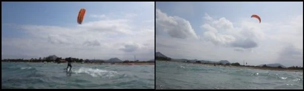 Die Windstärke im Moment des Kiteunterrichts lag zwischen 10 und 12 Knoten
