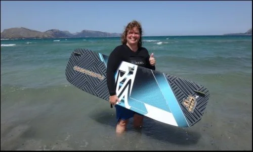 Dies ist ihre erste Kite-Fahrt mallorca kiteschule mit Claudia