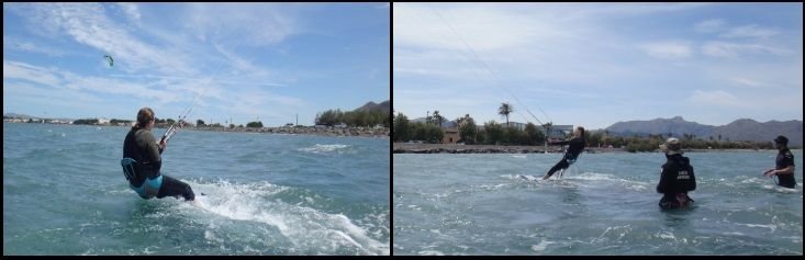 Ihr erster Wasserstart war in ihrer fünften Trainingsstunde wind in Mallorca
