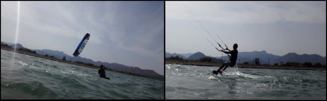 Joseph hat ein paar Stunden gebraucht, um aufzuholen kiten lernen anfänger Mallorca