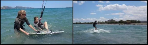 Lea and Anna kitesurfing lessons in Alcudia in June