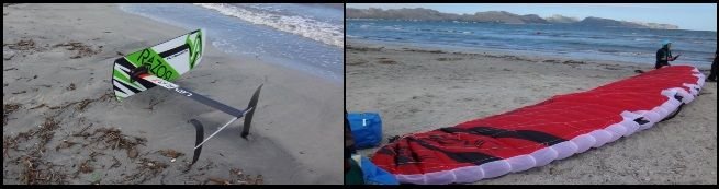 flysurfer kite hydrofoil prototyp und Sonic 2 Flysurfer Mallorca
