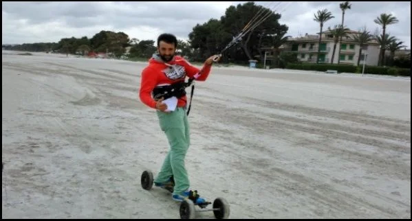 kitebuggy mallorca say hello to the camera