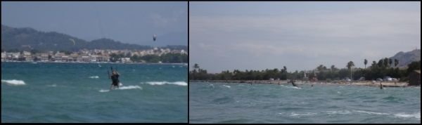 mit unserem hinteren Fuß den Druck gegen das Wasser halten können