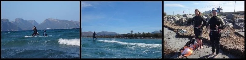 Agnieszka kitesurfing lessons in April in Mallorca with Asociuacion Aprende a Navegar