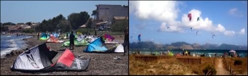 3 überfüllten Kitestrand unmöglich Kite-Unterricht