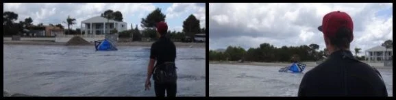 5 tube kite fall on the water