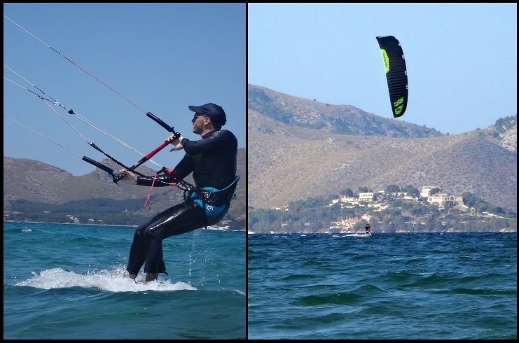 kitesurfing lessons Mallorca learning with flysurfer Sonic FR in April