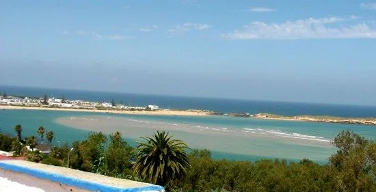 the lagoon at mid tide Oualidia kitespot Morocco