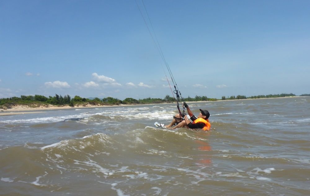 22 Position in der kiteboard für Wasserstart