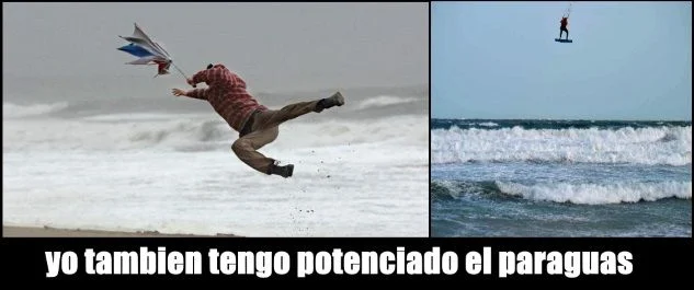 paraguas potenciado kitesurf peligroso