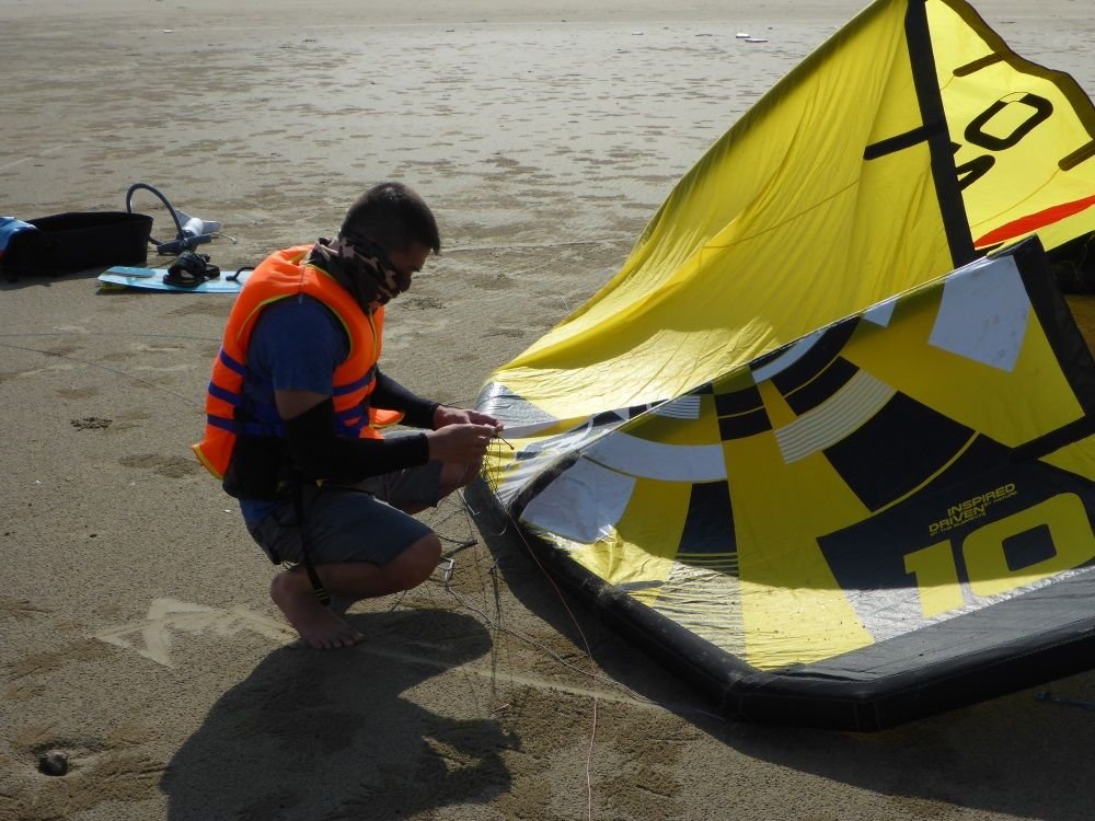 kitesurfing lessons in Vietnam - student in October