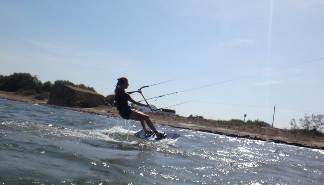 clases de kite en Sa Marina con Svenja en Junio